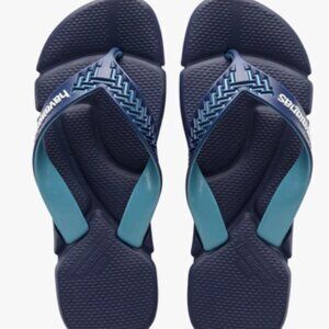 NWT HAVAIANAS POWER 2.0 MEN'S BLUE BEACH FLIP FLOPS SANDALS Size 11-12
